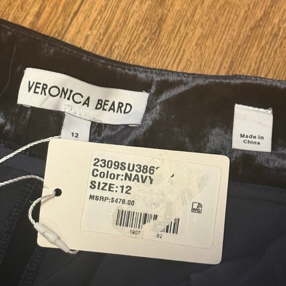 Veronica Beard Lebone Velvet Wide Leg Pants in Navy Size 12 - Picture 14 of 16